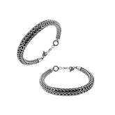 AB-6271-S-7.5" Sterling Silver Bali Hand Crafted Chain 8X10MM Graduated Bracelet Jewelry Bali Designs Inc